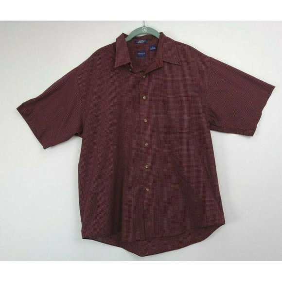 Vintage Arrow short sleeve button down shirt Men's Size Large Red plaid - Picture 1 of 6